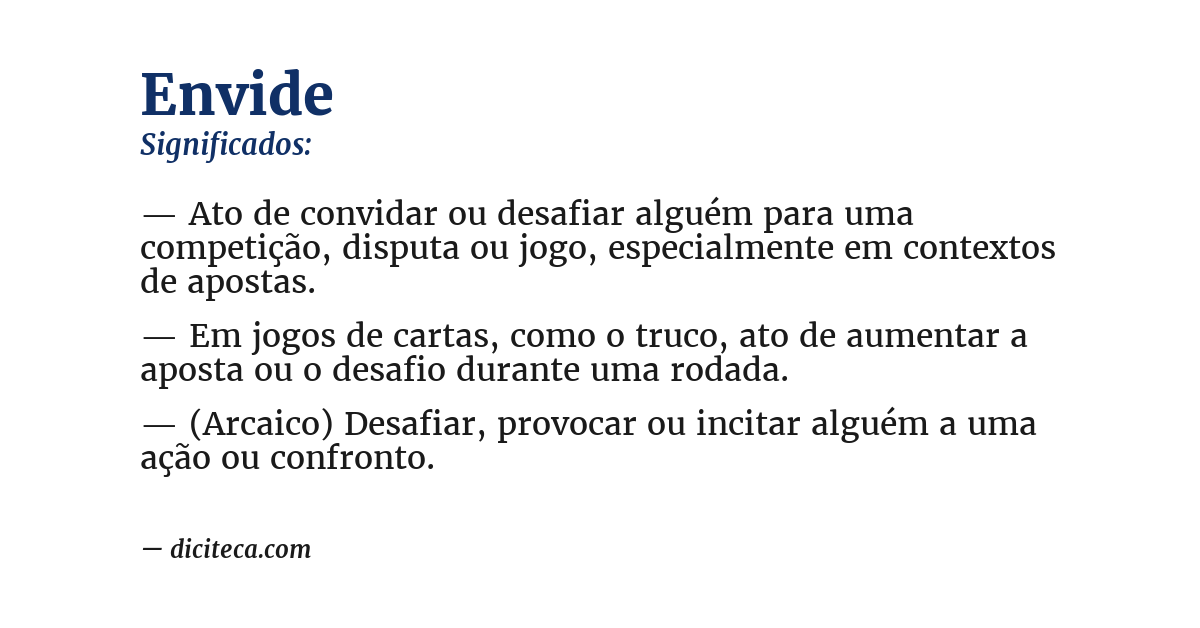 Significado de envide