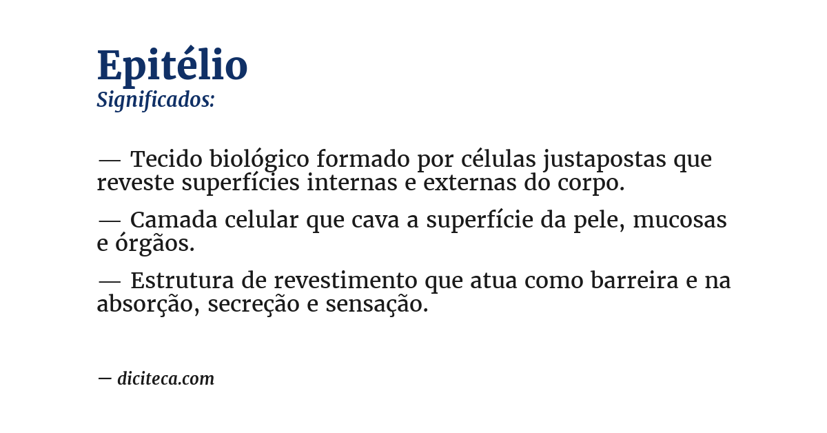 Significado de epitélio