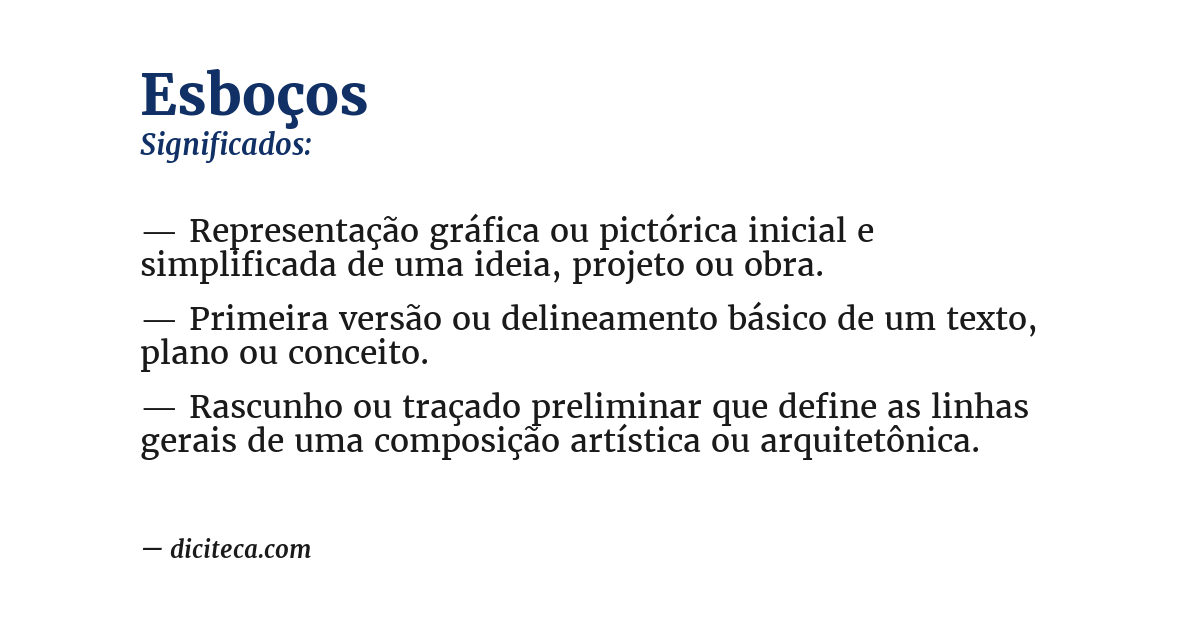Significado de esboços