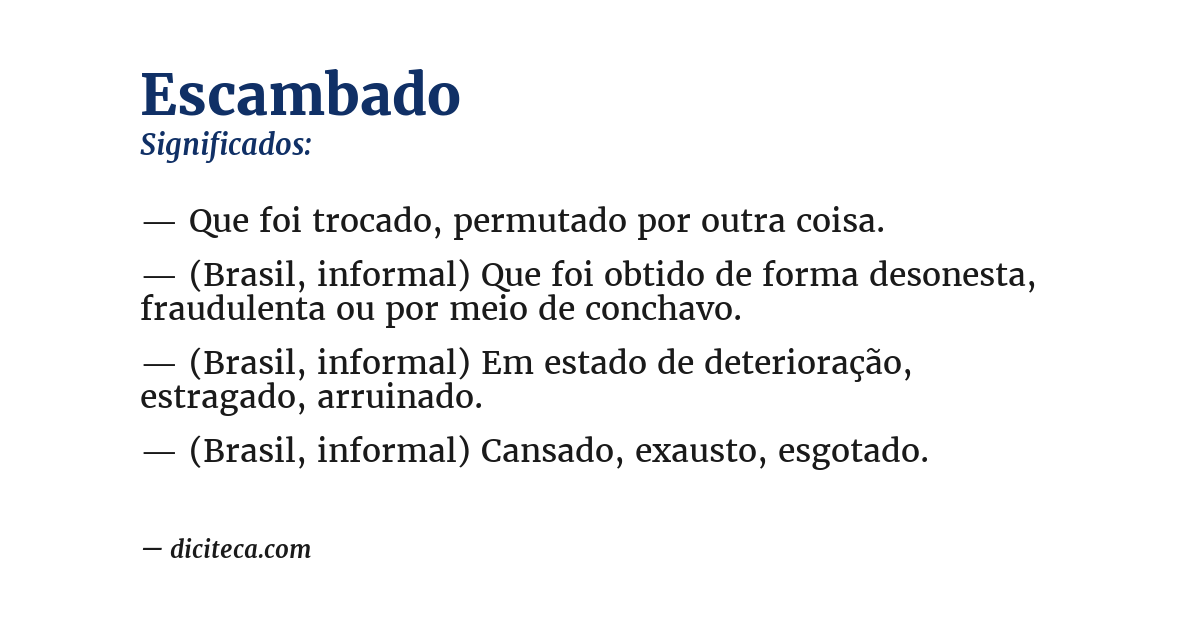 Significado de escambado