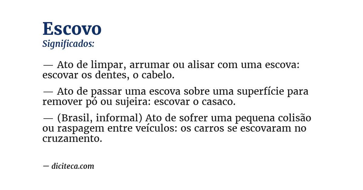 Significado de escovo