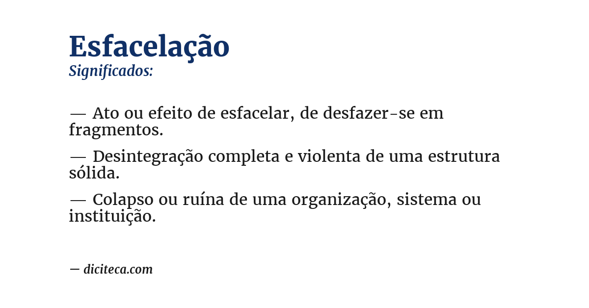 Significado de esfacelação