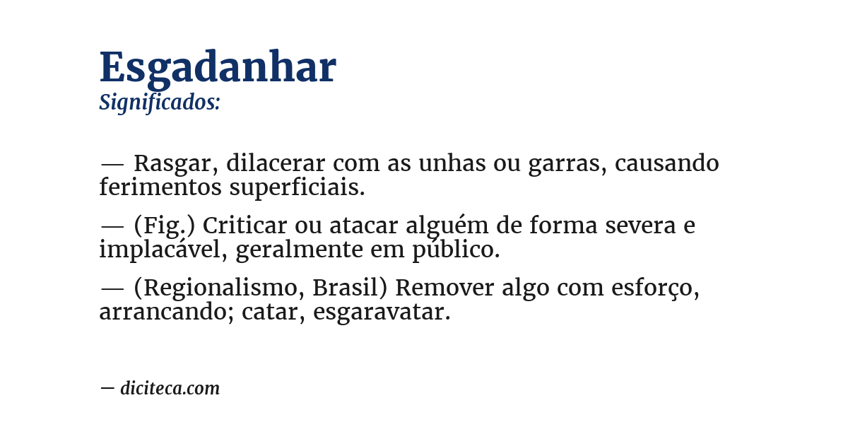 Significado de esgadanhar