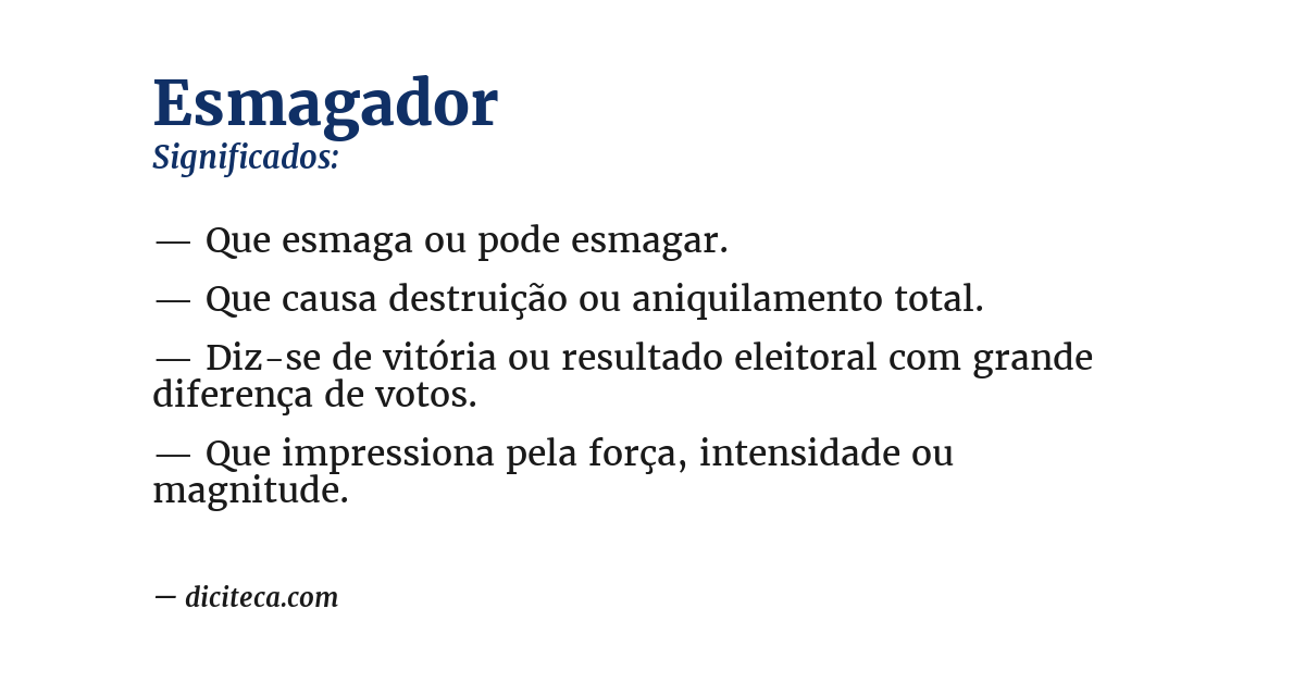 Significado de esmagador