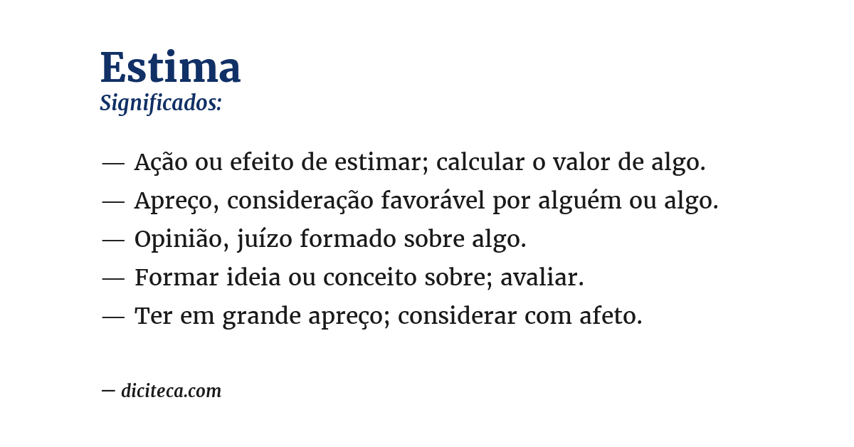 Significado de estima