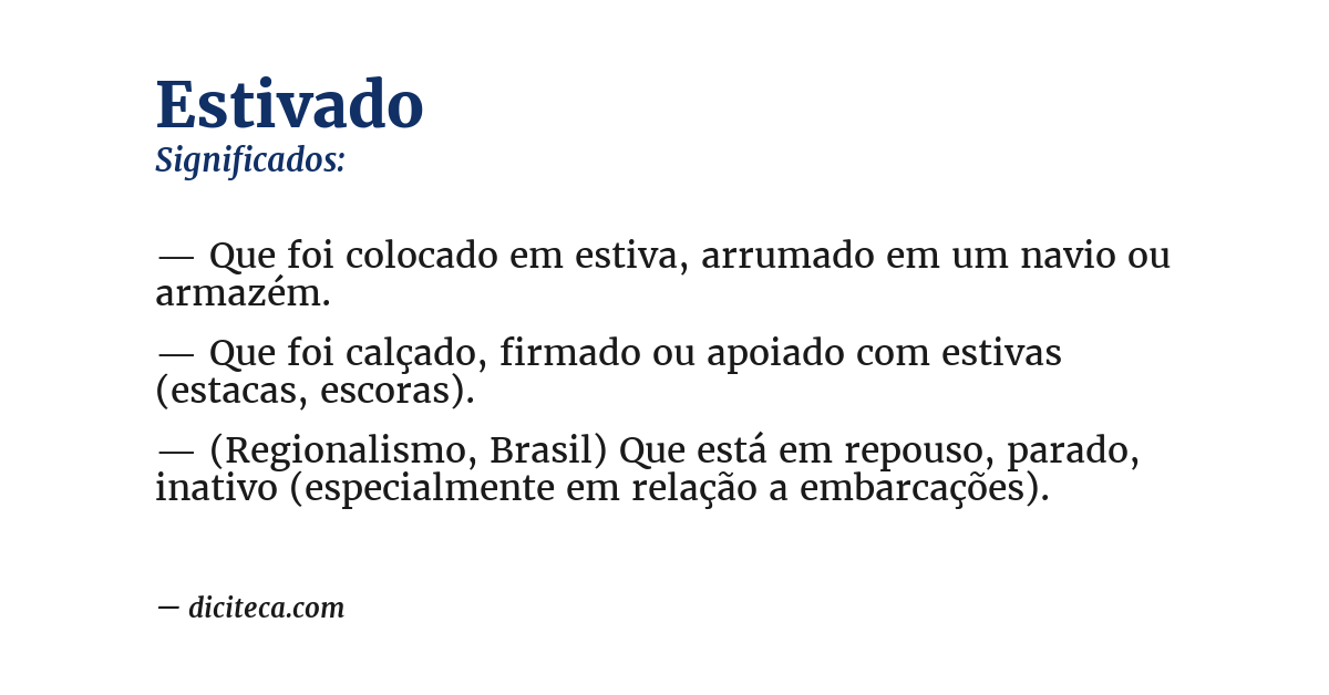 Significado de estivado