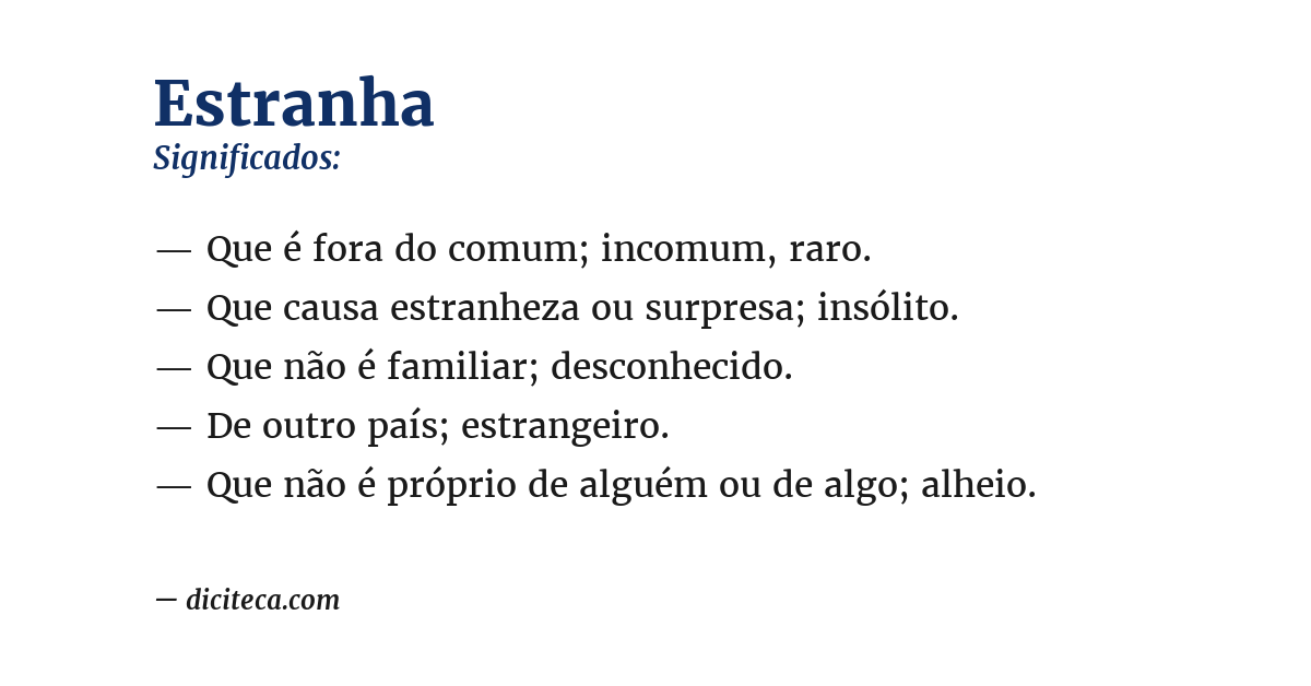 Significado de estranha