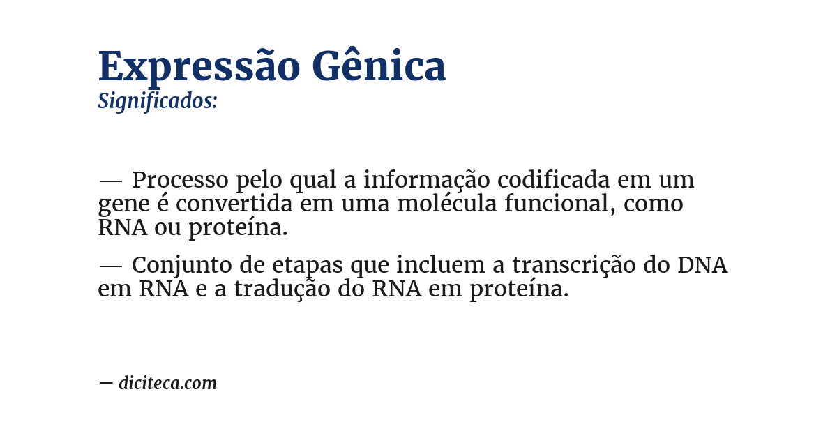 Significado de expressão gênica