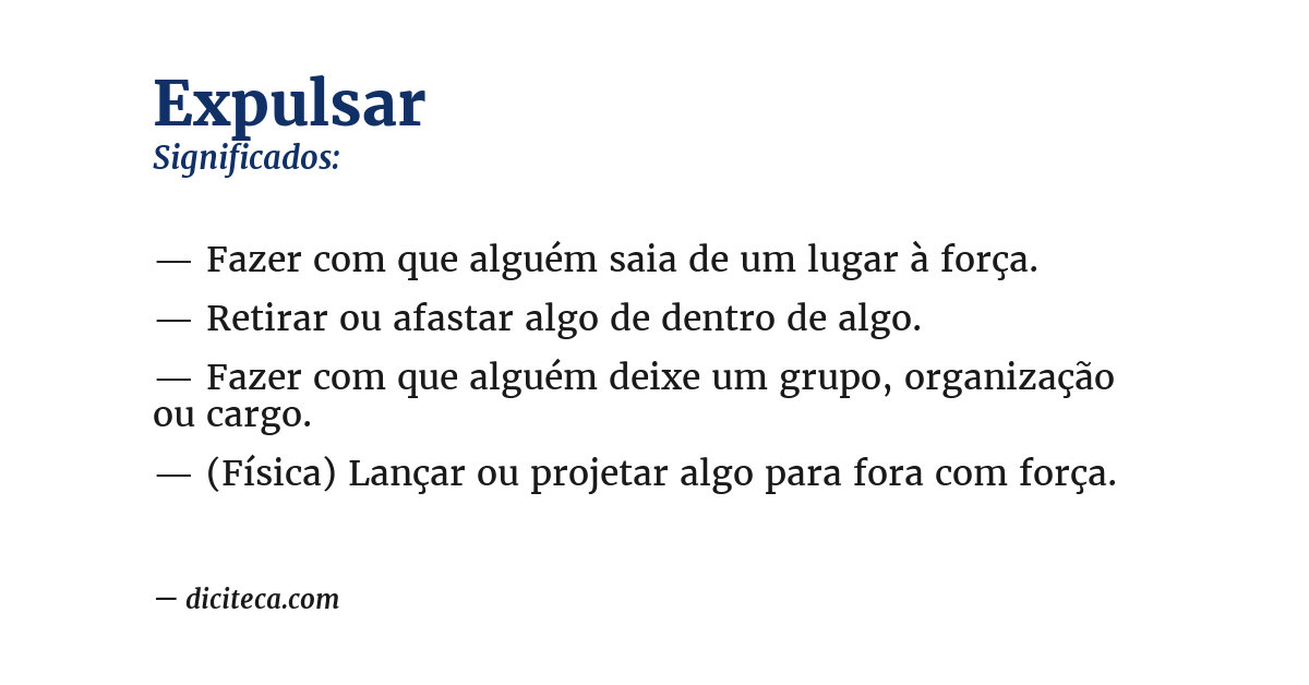 Significado de expulsar