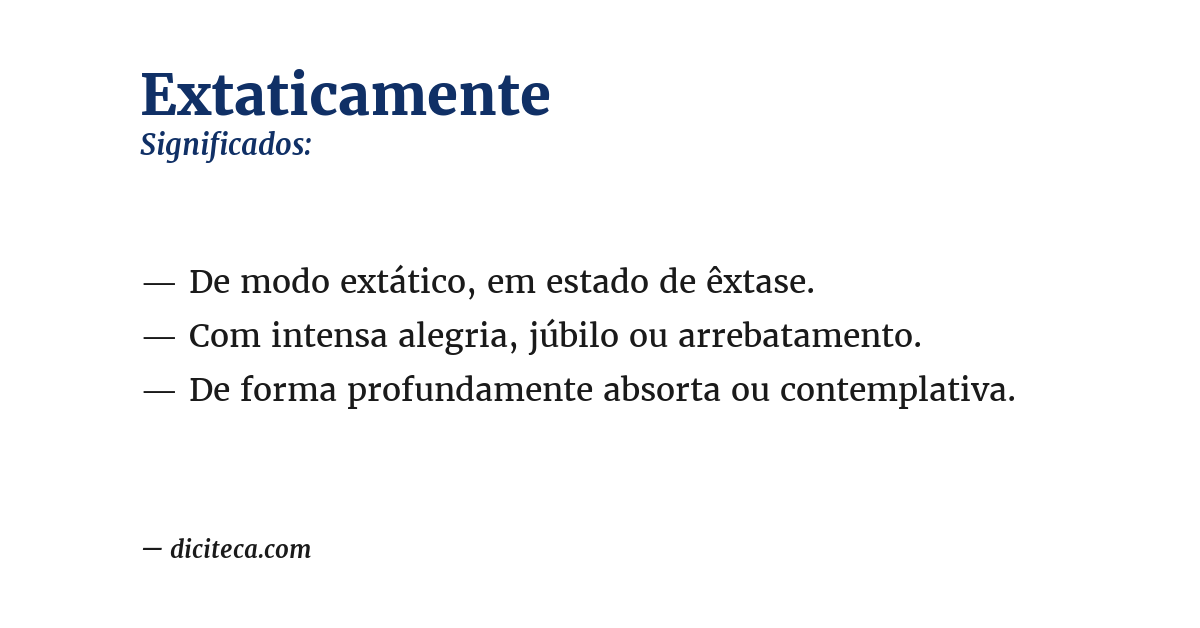 Significado de extaticamente