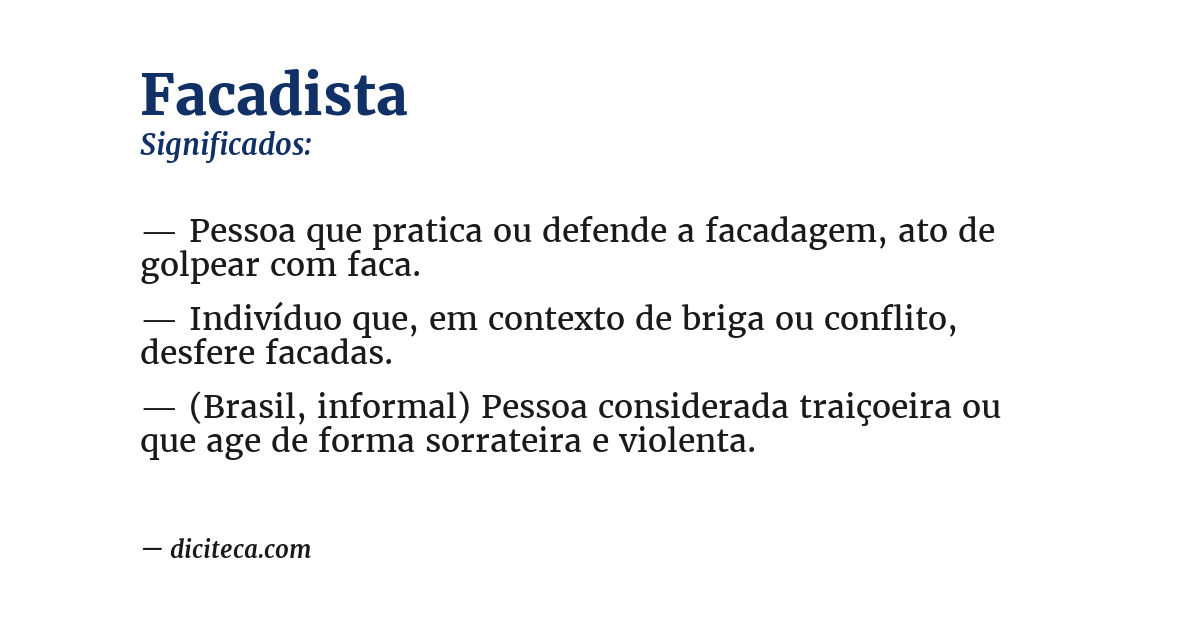 Significado de facadista