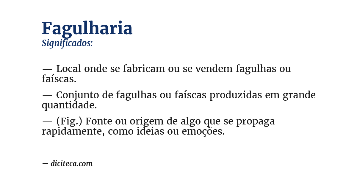 Significado de fagulharia