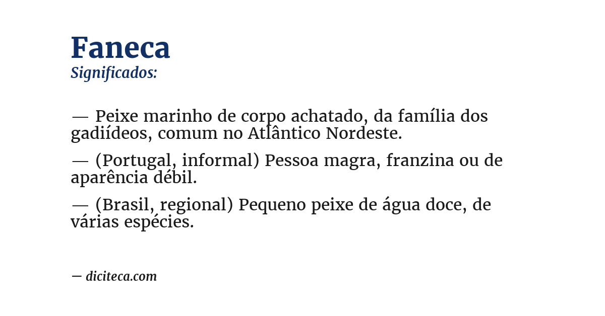 Significado de faneca