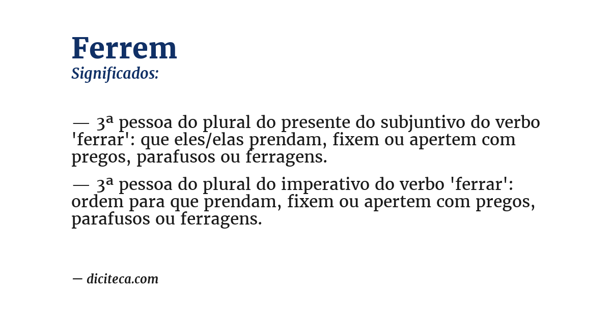 Significado de ferrem