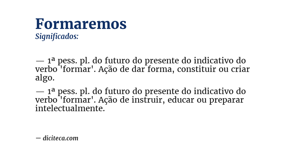 Significado de formaremos
