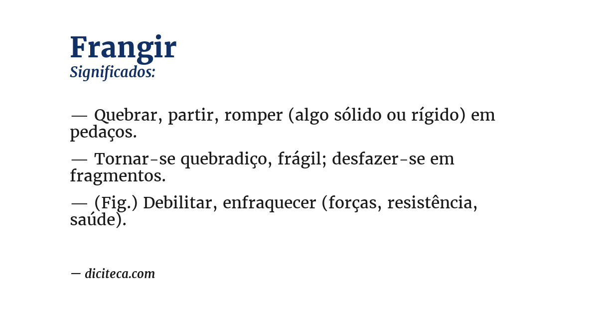 Significado de frangir