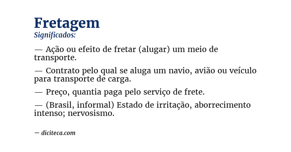 Significado de fretagem
