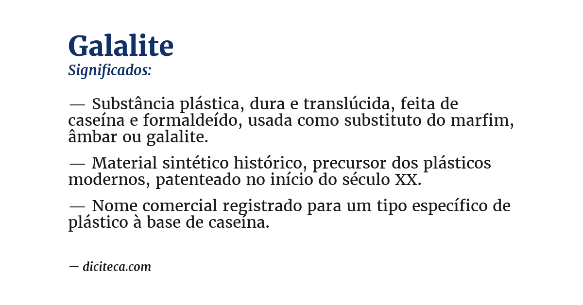 Significado de galalite