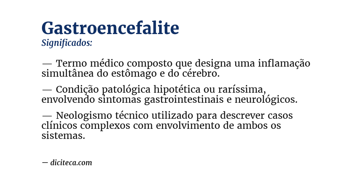 Significado de gastroencefalite