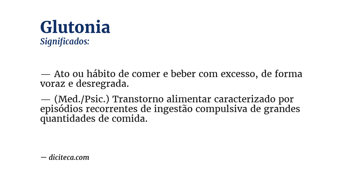 Significado de glutonia