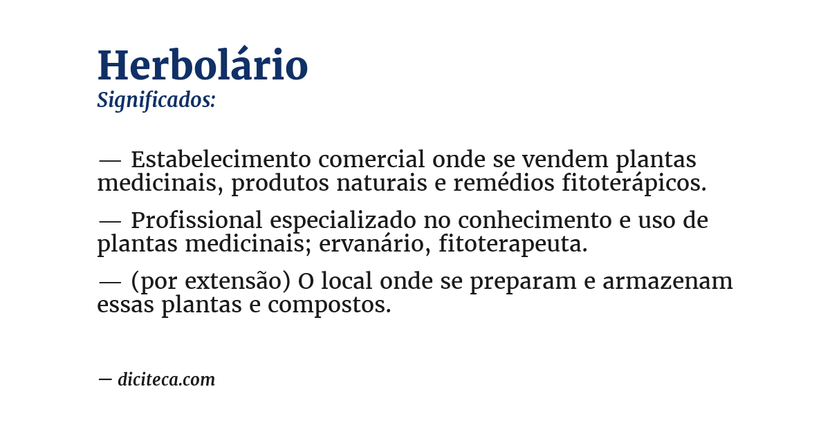 Significado de herbolário