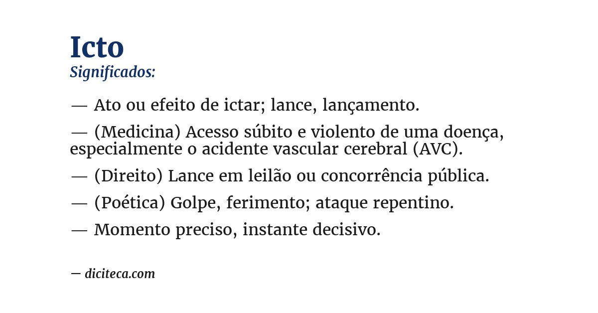 Significado de icto