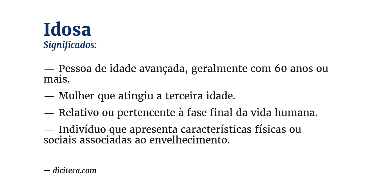 Significado de idosa