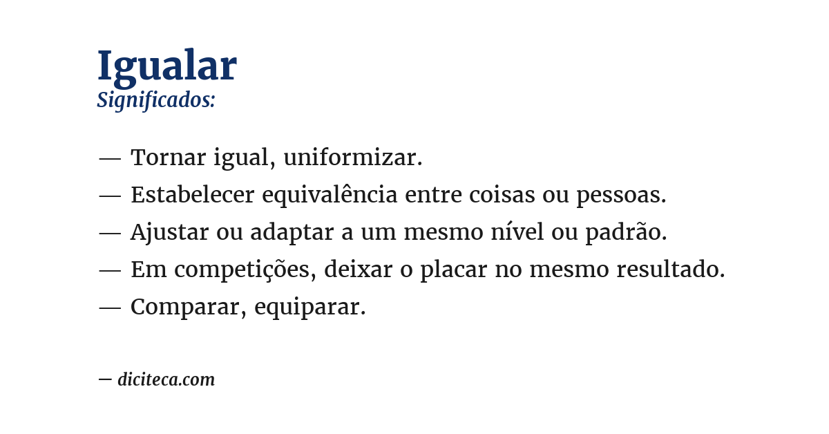 Significado de igualar