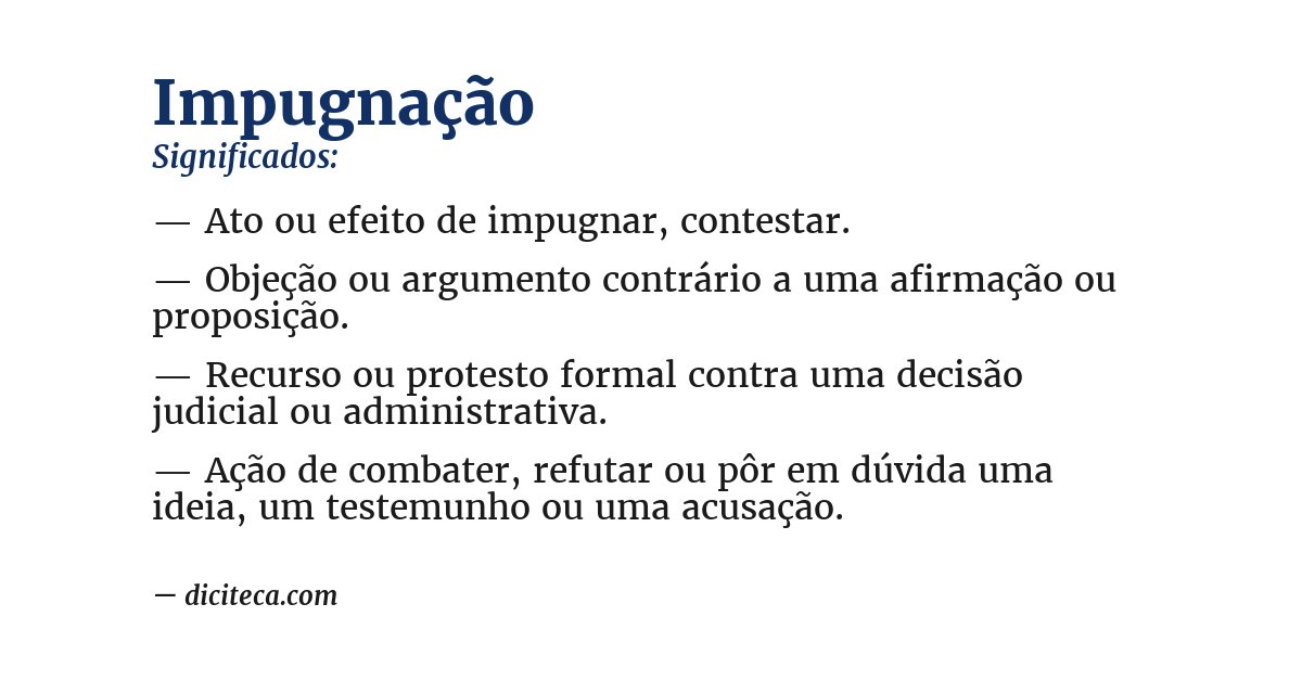 Significado de impugnação