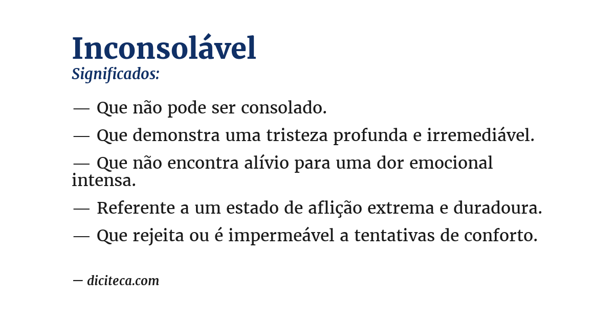 Significado de inconsolável