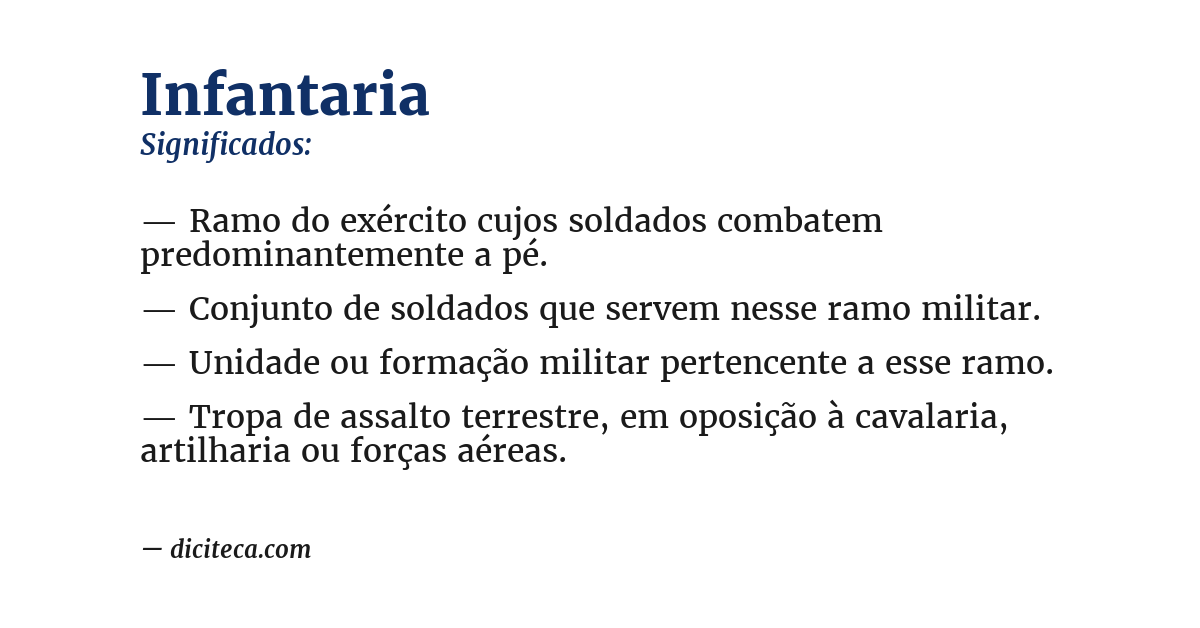 Significado de infantaria