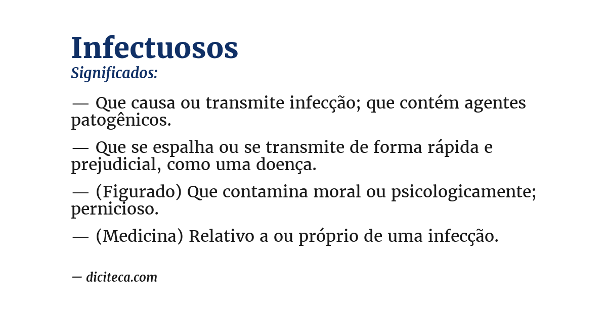 Significado de infectuosos