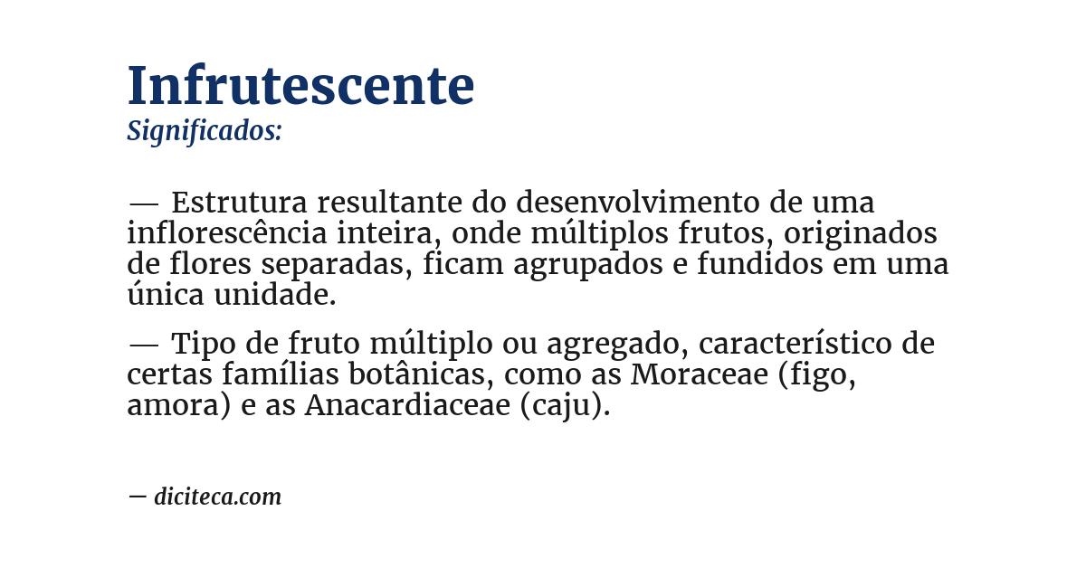 Significado de infrutescente