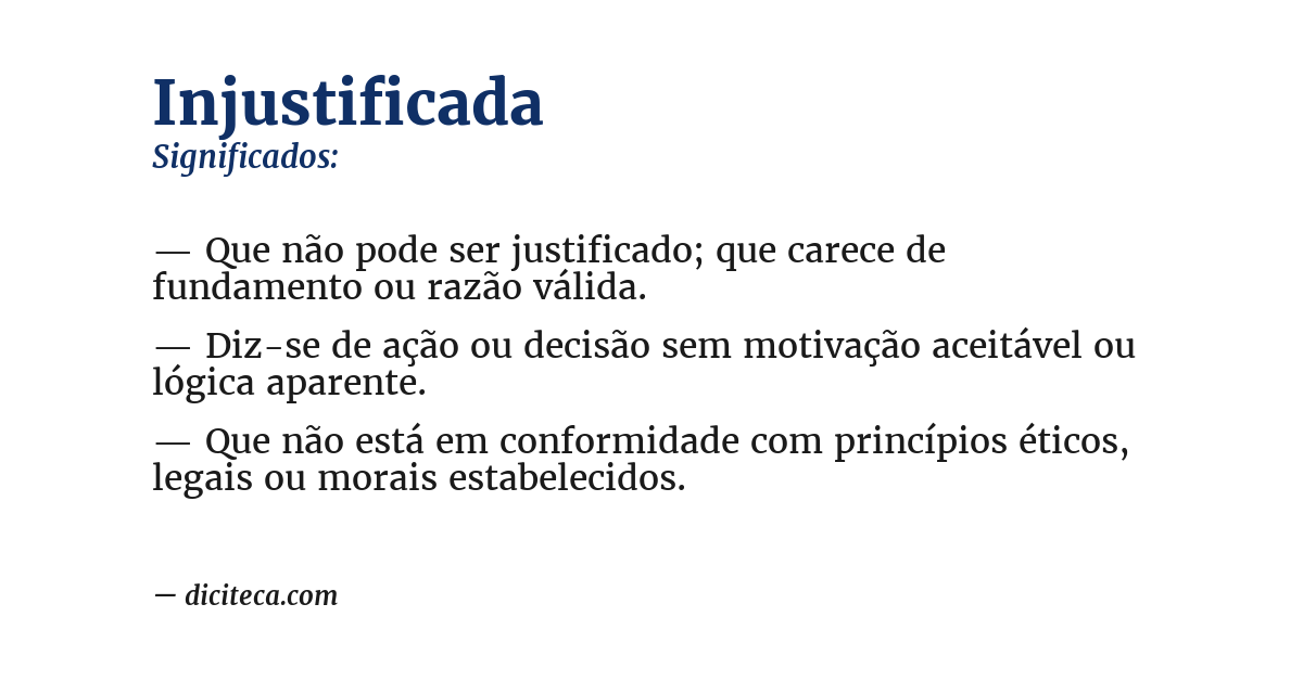 Significado de injustificada