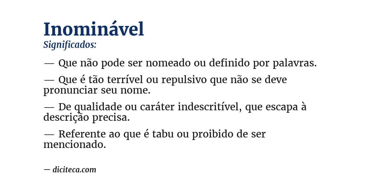 Significado de inominável