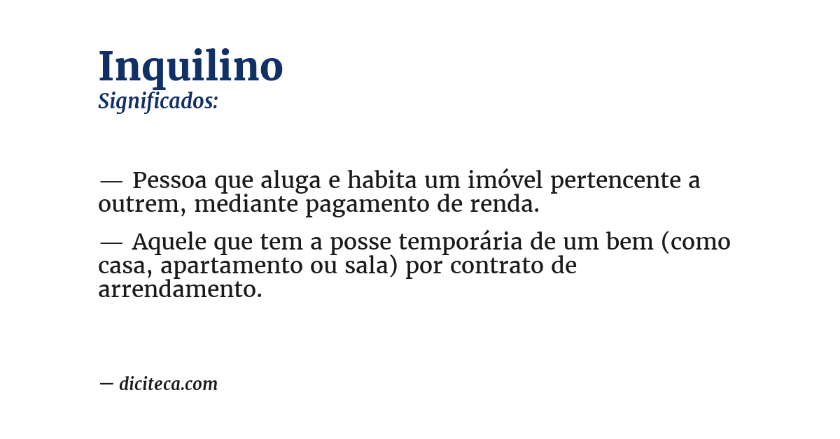 Significado de inquilino