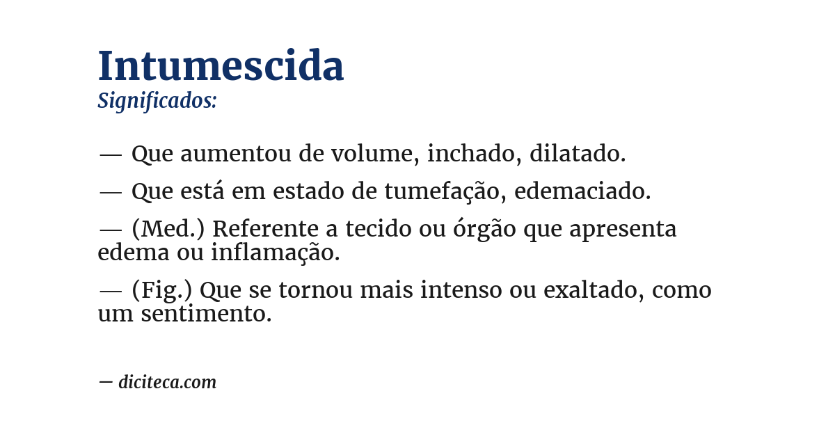 Significado de intumescida