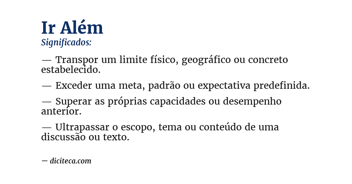Significado de ir além