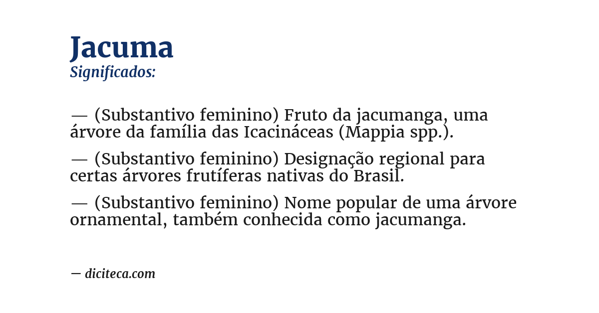 Significado de jacuma