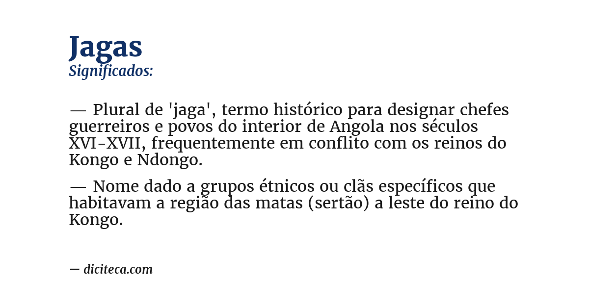 Significado de jagas