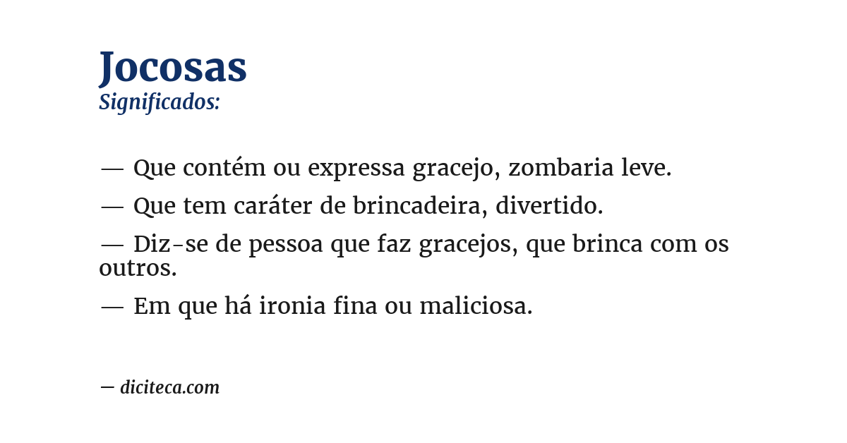 Significado de jocosas
