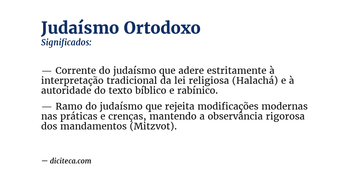 Significado de judaísmo ortodoxo