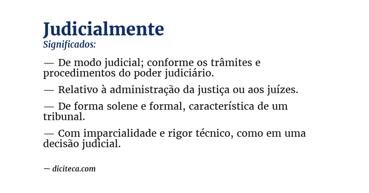 Significado de judicialmente