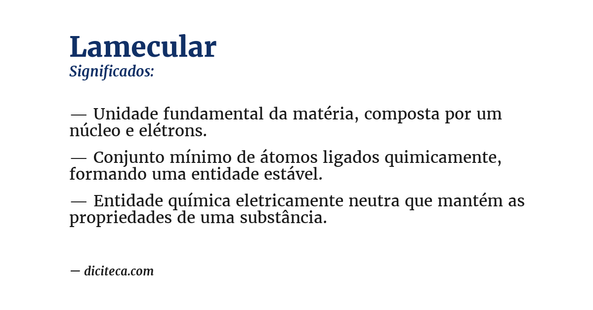 Significado de lamecular
