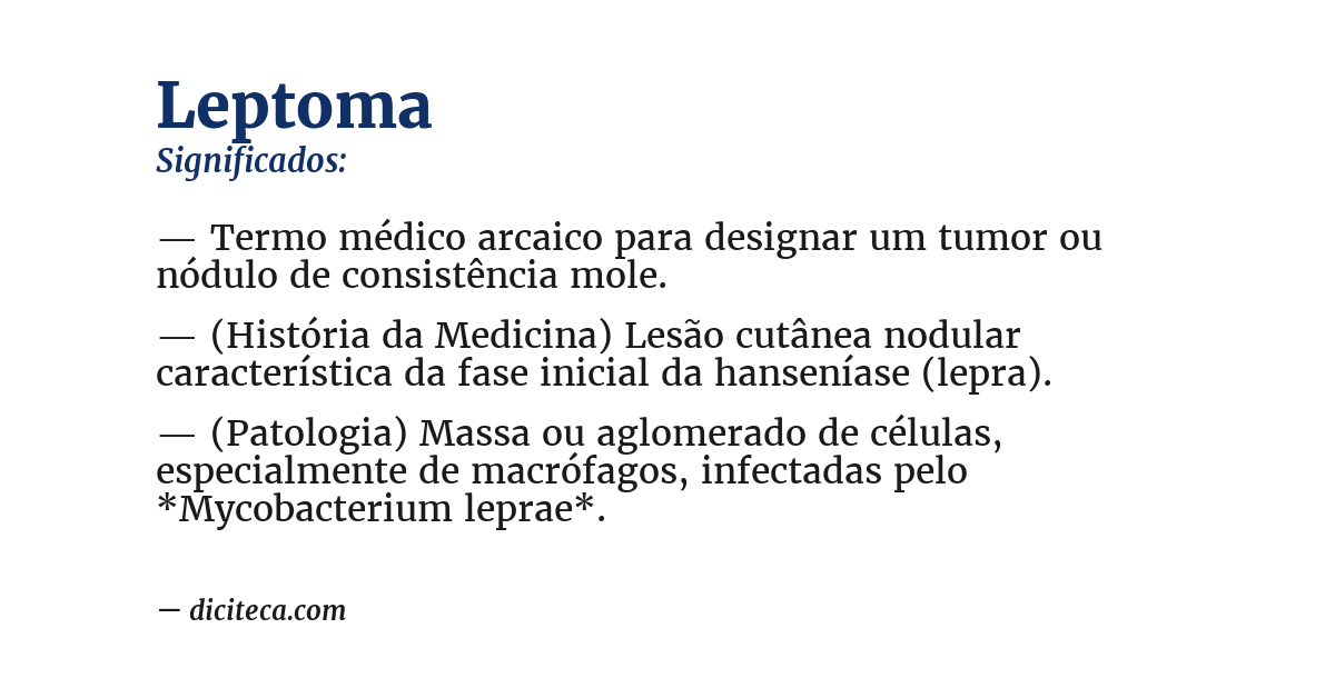 Significado de leptoma