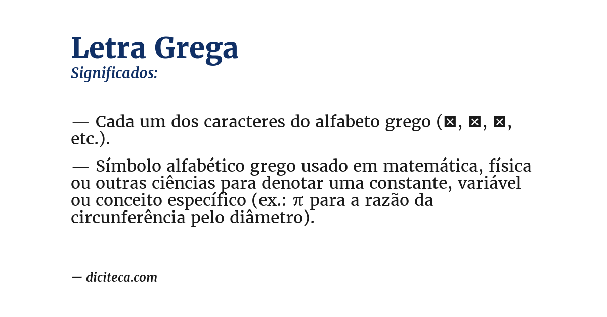 Significado de letra grega