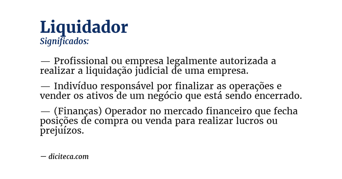 Significado de liquidador