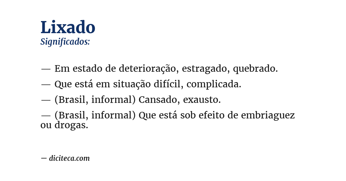 Significado de lixado