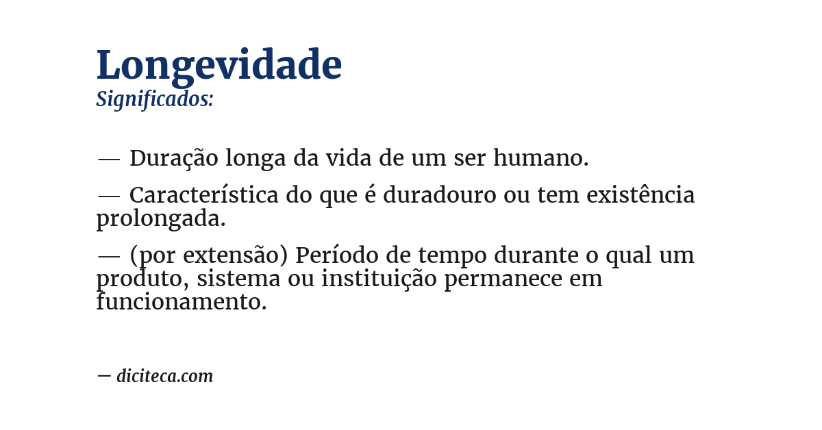 Significado de longevidade