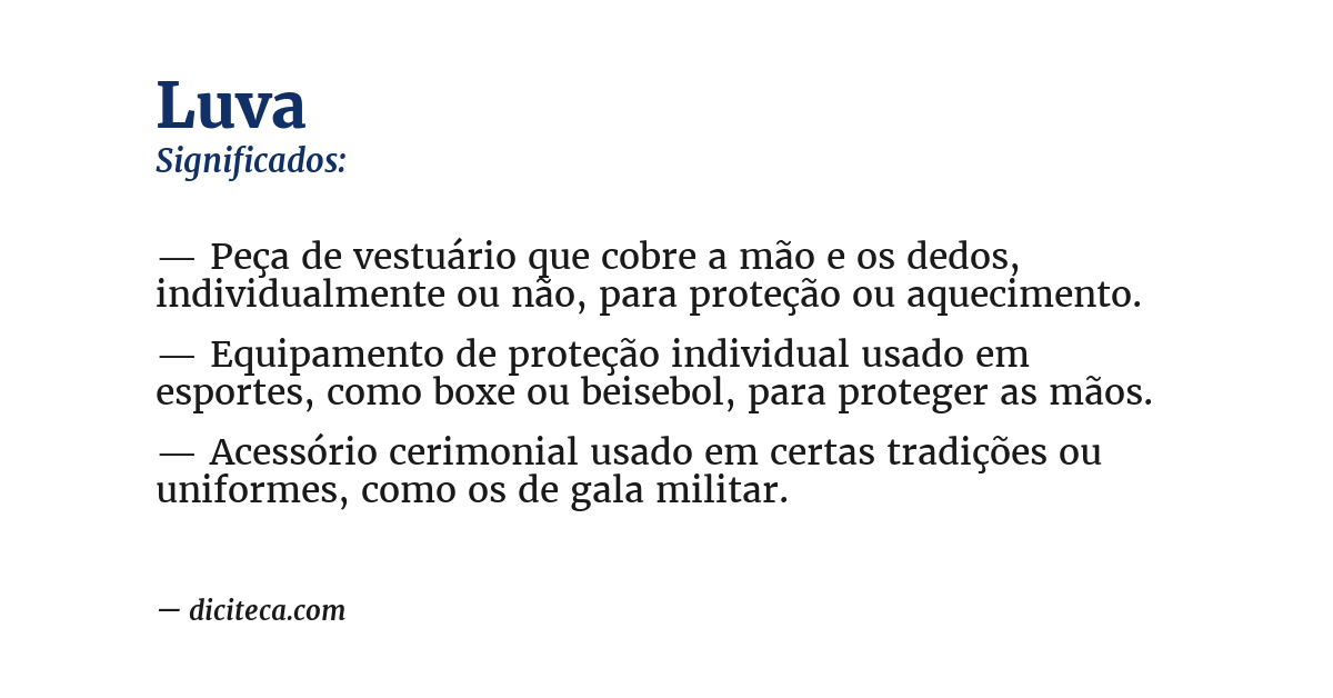 Significado de luva